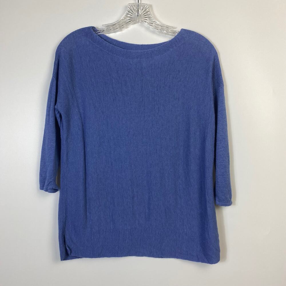 J Jill Womens Linen Blouse Blue Size XSP
